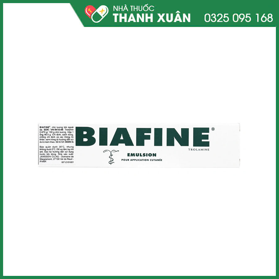 Biafine điều trị bỏng độ 1, độ 2, các vết thương ngoài da không nhiễm trùng, đỏ da thứ phát do xạ trị